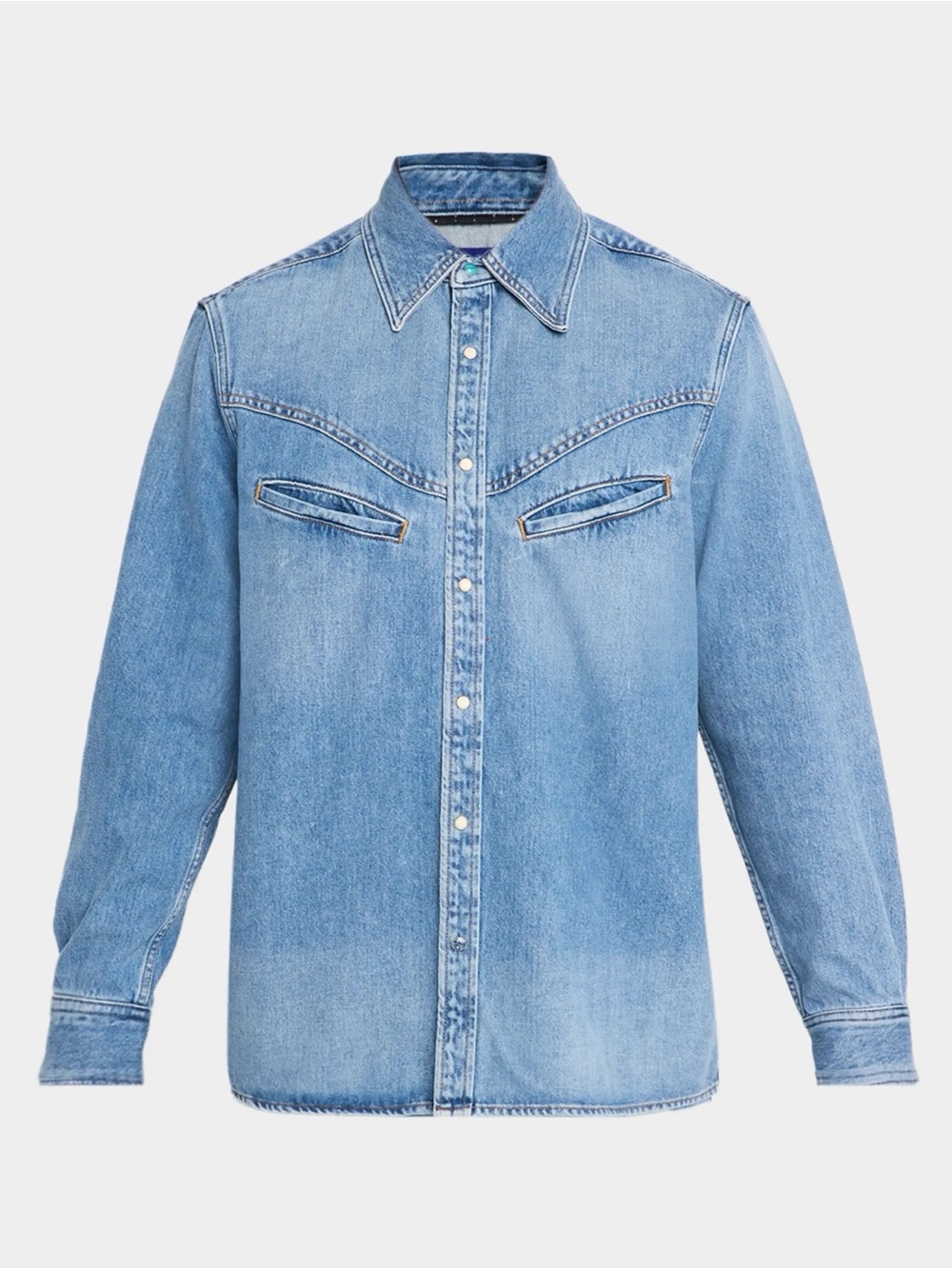 Men’s Washed Denim Western Shirt